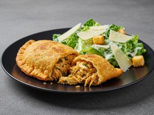Flaka Empanada with Caesar Salad
