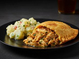 Flaka Empanada with Papi's Potato Salad