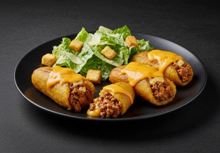 Macho Man Rellenos with Caesar Salad