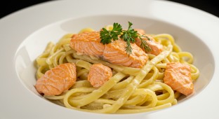 Salmon Fettuccine Alfredo
