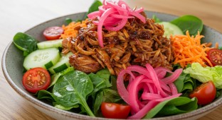 Garden Smokehouse Salad with Vegan BBQ Jackfruit