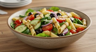 Vegan Greek Pasta Salad Bowl