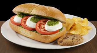 Tomato Mozzarella Pesto Sandwich