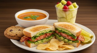 Avocado BLT Sandwich with Tomato Basil Soup