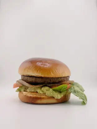 Vegan Beyond Meat Burger with Salad