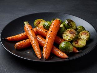 Roasted Carrots and Brussels Sprouts