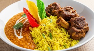 Lamb Bowl with Turmeric Rice and Daal