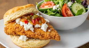 Chicken Country Sandwich with a Side Salad