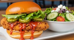 Austin Heat Sandwich with a Side Salad