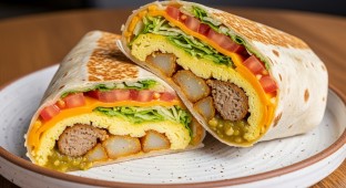 Vegetarian Breakfast "Sausage" Burrito