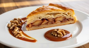 Apple, Walnut & Caramel Sauce Byrek
