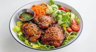 Secret BBQ Chicken Mixed Greens Bowl