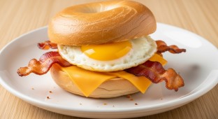 Bacon, Egg and American Cheese on a Gluten Free Bagel
