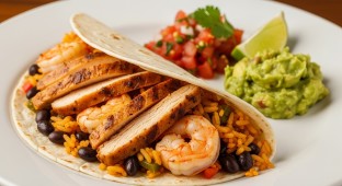 Dual Protein - Fajitas chicken and Shrimp (flour)Tacos