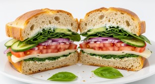 Vegetable Basil Ranch Sandwich with Provolone
