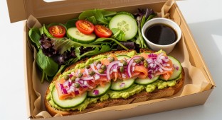 Smoked Salmon Toasty with Side Salad