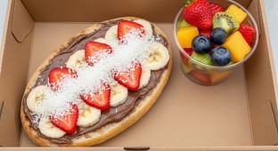 Nutella Breckie Toasty with Side Fruit Salad