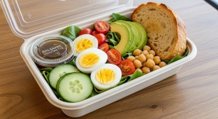 Hard Boiled Egg Garden Salad with Balsamic Dressing