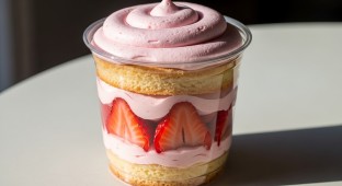 Gluten Free Strawberry Cake in a Cup