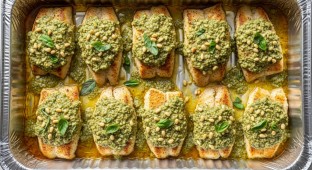 Seared Tilapia with Creamy Basil Pesto