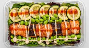 Light Carb Roasted Salmon Salad Bowl (NO KALE)