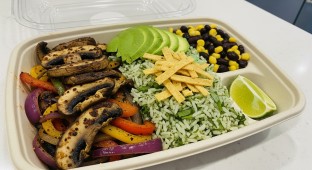 Mushroom Fajitas Burrito Bowl | Black Beans NO Tomato