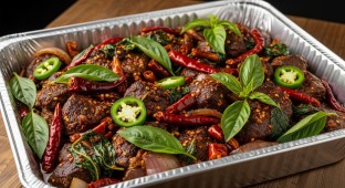 Basil and Dried Chili Lamb