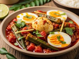 Egg and Okra Curry