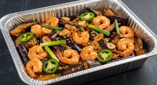 Spicy Eggplant Shrimp with Garlic Sauce