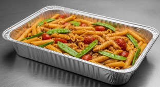 Whole Wheat Penne Primavera Julienne Vegetables, Snap Peas, Shiitake Mushrooms, Fresh Oven Roasted Garlic, Extra Virgin Olive Oil