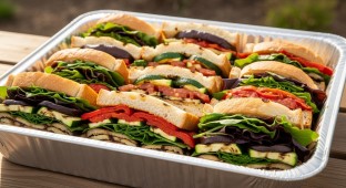 GLUTEN FREE W-7 Grilled Vegetables Eggplant, Zucchini, Roasted Tomatoes, Roasted Peppers, Organic Greens