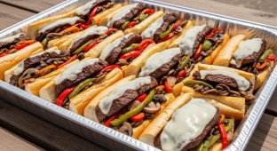 GLUTEN FREE Creative Grilled Sirloin Steak & Cheese Sirloin Steak, With Provolone Cheese, Sauted Peppers and Onions, Mushrooms