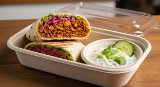 Jackfruit Masala Naan Wrap with Raita