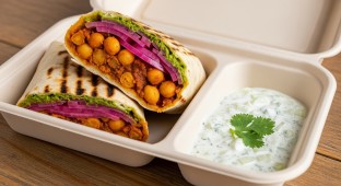 Chole Naan Wrap with Raita