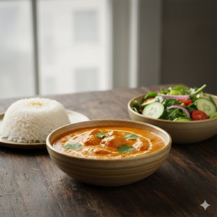 Chicken Tikka Masala with Basmati Rice and Green Salad