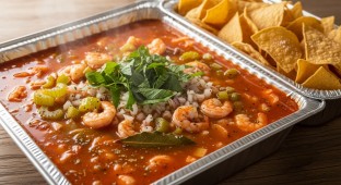 Mexican Shrimp Soup With Corn Chips
