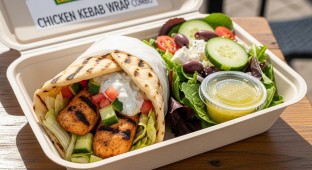Chicken Kebab Wrap with Mediterranean Salad Combo