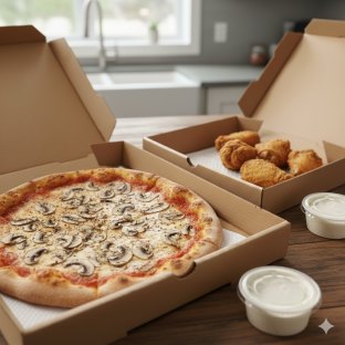 Personal Mushroom Pizza and Boneless Plain Wings