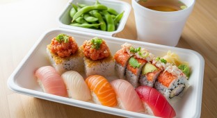 Crispy Rice Lunch Box With Cucumber Roll