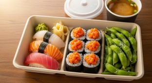 Happy Bite Lunch Box With Spicy Scallop Roll