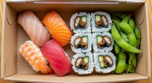 Happy Life Lunch Box With Eel Cucumber Roll