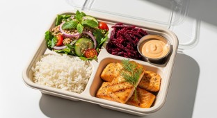DOUBLE PROTEIN - Organic Salmon Bowl with White Rice