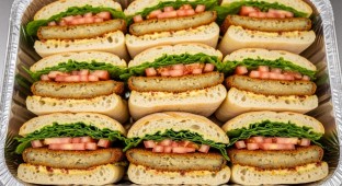 Fried Eggplant Club Sandwich