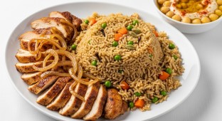 Chicken Gyro with Arabic Rice and Msabaha