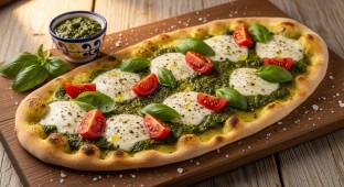 Basil Pesto Margherita Flatbread