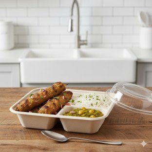 Lamb Kabab | Rice | Chana Saag