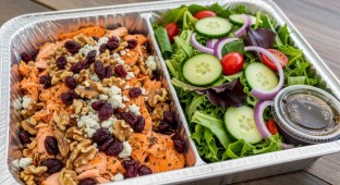 South Beach Salad with Roasted Salmon