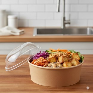 Vegan Pan Fried Tofu Rice and Noodle Bowl