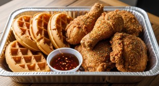 Chicken and Waffles with Spicy Maple Syrup