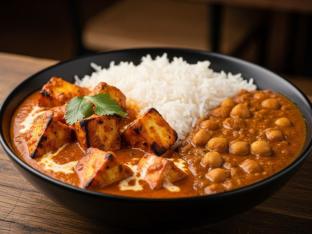 Paneer Tikka Masala, White Rice & Channa Masala